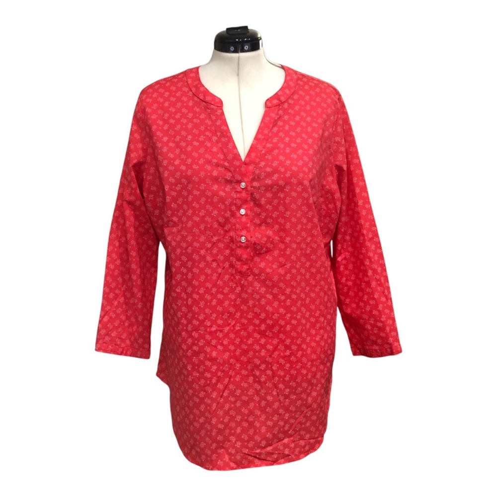 Red Patterned Blouse